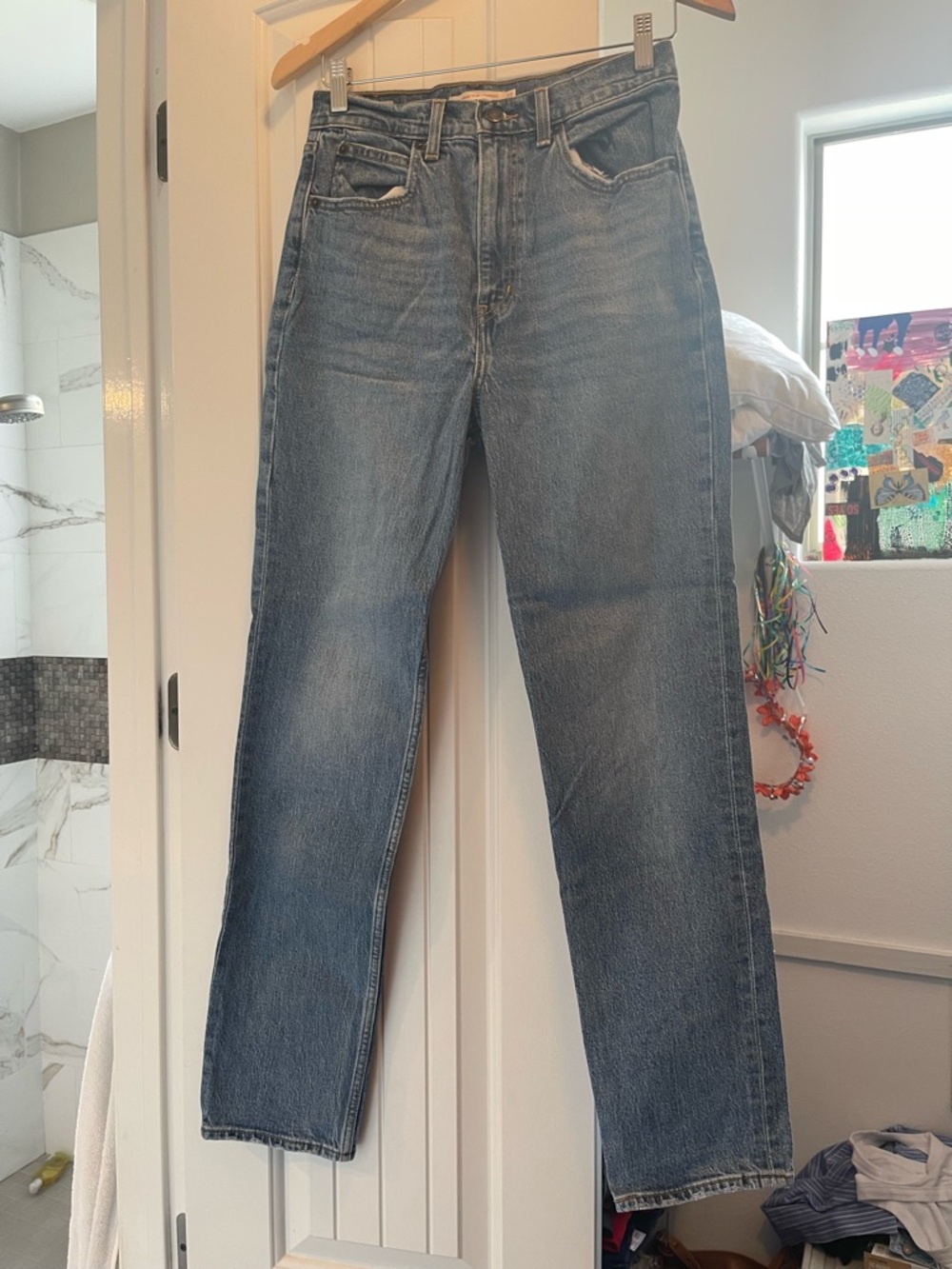 Classic Women’s Blue Denim Jeans - Straight Leg